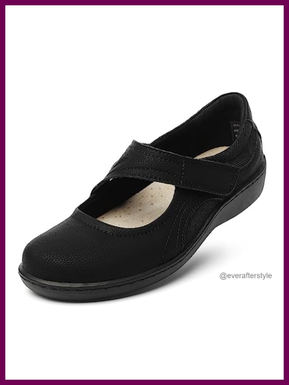 Women's Mary Jane Flats Leather Slip On Comfort Walking Shoes